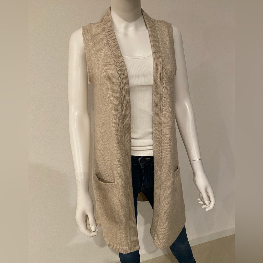 WHBM Sleeveless Women's Sweater, Beige Size S